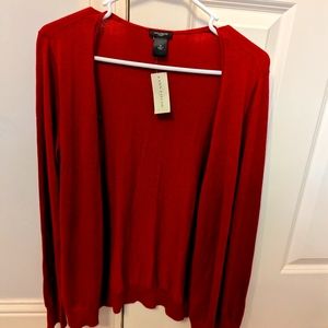 Ann Taylor red cardigan Medium sweater with red buttons